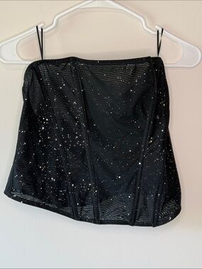 Target Black Sparkle Mesh Corset Top